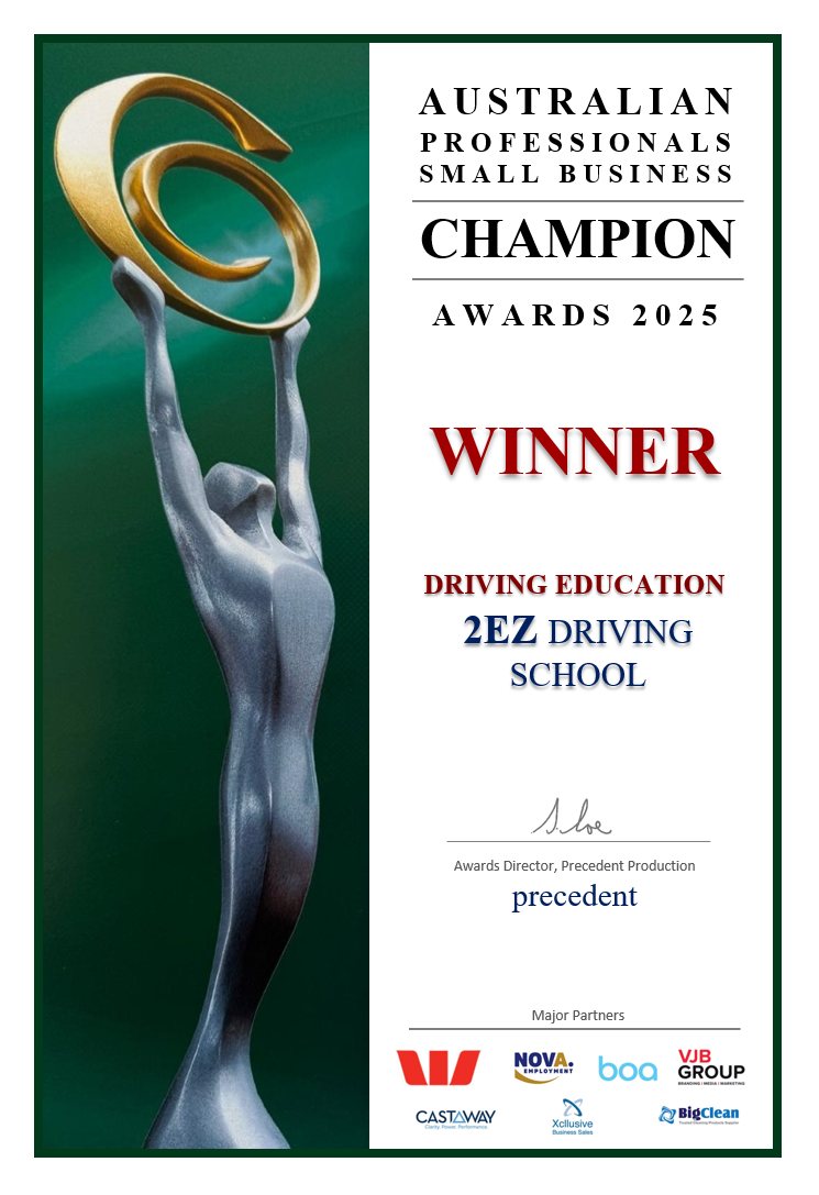 2025 winner certificate, Driving Education, 2EZ Driving School