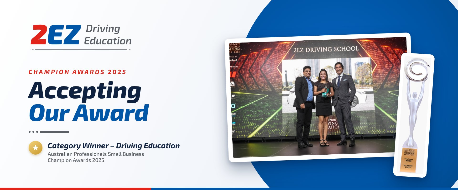 Champion Awards 2025: accepting our award, Category Winner, Driving Education