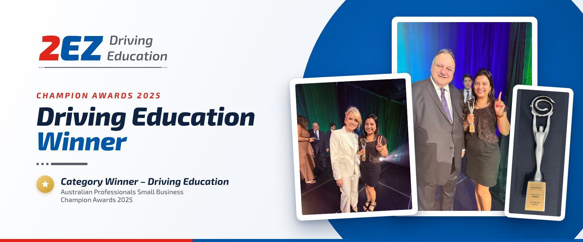 Champion Awards 2025: Driving Education Winner, Australian Professionals Small Business Champion Awards 2025